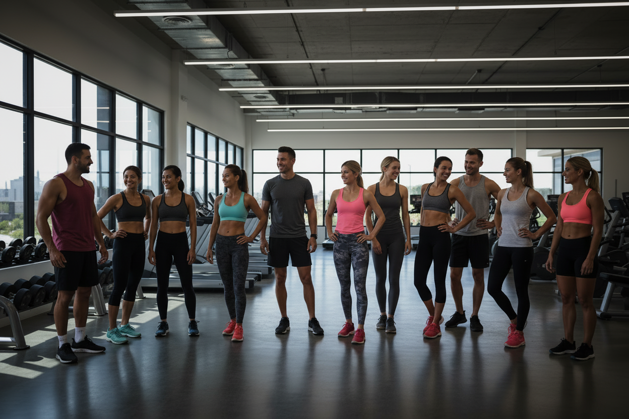 Slightly Darkened Gym Group Photo